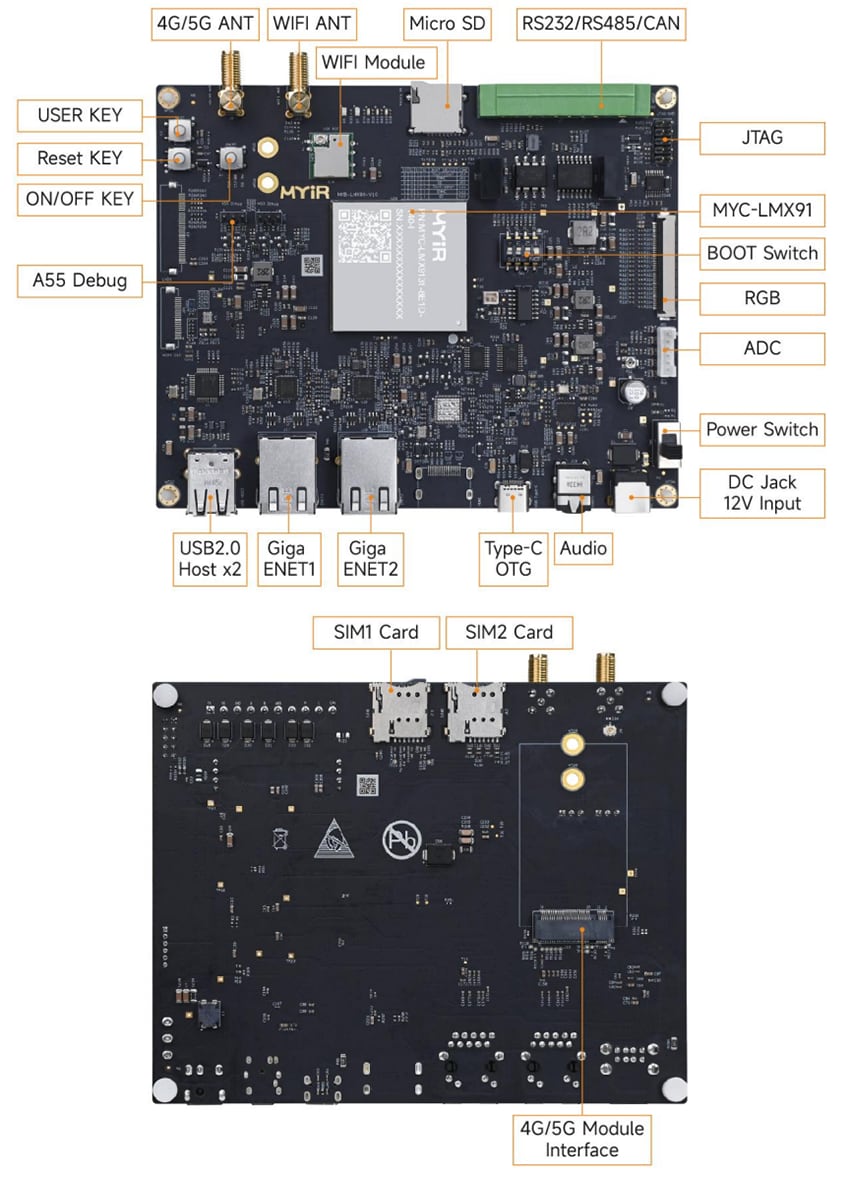 Mechanical Drawing - MYIR MYD-LMX9131 Development Board